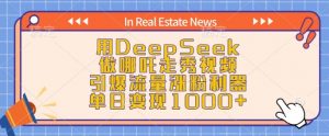 用DeepSeek做哪吒走秀视频，引爆流量涨粉利器，单日变现1k-云享网创