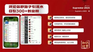 评论区野路子截流创业粉新方法，日被动加300+创业粉，精准引流被动添加…-云享网创