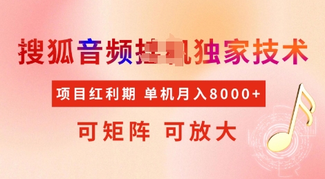 全网首发搜狐音频挂JI独家技术，项目红利期，可矩阵可放大，稳定月入8k【揭秘】-云享网创
