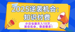 2025逆袭项目——知识付费，小白也能月入10万年入百万，抓住机会彻底翻…-云享网创
