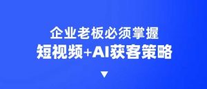 企业短视频AI获客霸屏流量课，6步短视频+AI突围法，3大霸屏抢客策略-云享网创