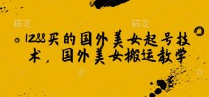 1288买的国外美女起号技术，国外美女搬运教学-云享网创