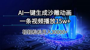 AI一键生成沙雕动画一条视频播放15Wt轻轻松松月入30000+-云享网创