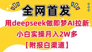 用deepseek做即梦Ai拉新 小白实操月入过W+【附报白渠道】-云享网创