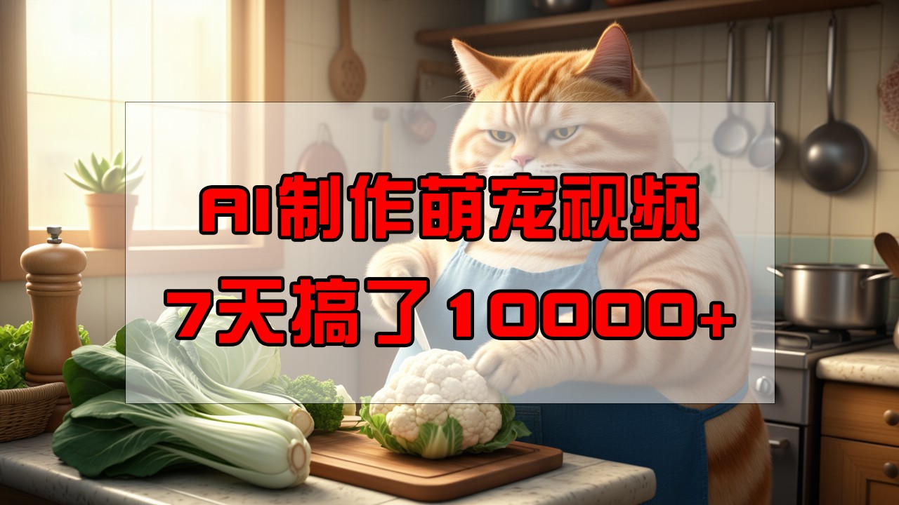 靠AI制作萌宠视频，7天搞了1万+，操作简单门槛低，有手机就行-云享网创