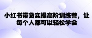小红书带货实操高阶训练营，让每个人都可以轻松学会-云享网创