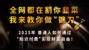 全网都在割你韭菜，我来教你做镰刀,2025普通人如何通过知识付费，实现财F自由【揭秘】-云享网创