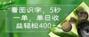 看图识字，5秒一单，单日收益轻松400+-云享网创