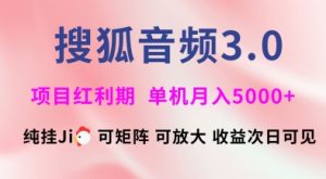 搜狐音频挂ji3.0.可矩阵可放大，独家技术，稳定月入5000+【揭秘】-云享网创