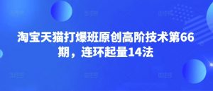 淘宝天猫打爆班原创高阶技术第66期,连环起量14法-云享网创