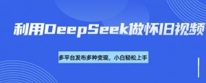 利用DeepSeek做怀旧视频，流量号多渠道变现能力强-云享网创