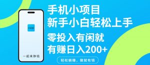 手机小项目新手小白轻松上手零投入有闲就有赚日入200+-云享网创
