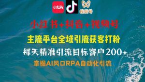 小红书、抖音、视频号全域多平台引流获客,日引目标客户200+,RPA自动…-云享网创