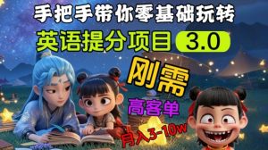 英语提分项目3.0，私域高客单价，刚需，月入3-10个-云享网创