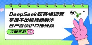 DeepSeek获客特训营：掌握不出镜视频制作，日产百条IP口播视频-云享网创