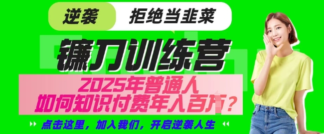 【网创项目终点站-镰刀训练营超级IP合伙人】25年普通人如何通过知识付费实现逆袭【揭秘】-云享网创