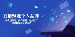 直播赋能个人品牌：IP人设塑造、内容策划、连麦运营、带货转化及复盘优化-云享网创
