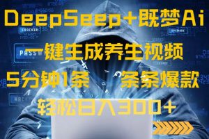 DeepSeek+既梦Ai生成养生视频，5分钟一条，条条爆款，轻松日入300+-云享网创