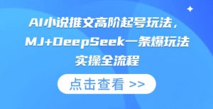 AI小说推文高阶起号玩法，MJ+DeepSeek一条爆玩法实操全流程-云享网创
