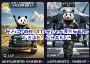 快速起号教程，用deepseek做熊猫军团，迅速涨粉，单日变现8张-云享网创