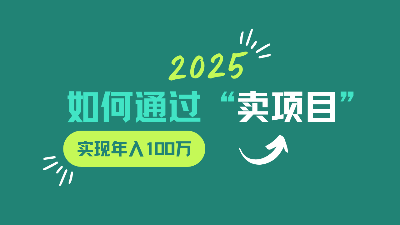 2025年如何通过“卖项目”实现年入100w-云享网创