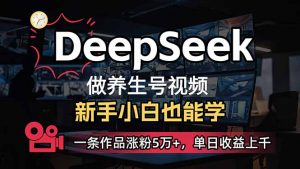小白用DeepSeek做养生号,一条作品涨粉5万+,单日收益上千-云享网创