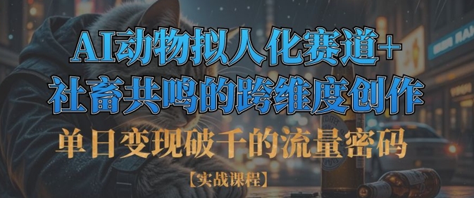 单日变现破千的流量密码，AI动物拟人化赛道+社畜共鸣的跨维度创作-云享网创