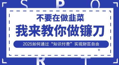 韭菜生涯终结者，我来教你做镰刀，2025如何通过“知识付费”实现财F自由【揭秘】-云享网创