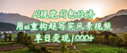 AI视觉疗愈经济：用ai重构超写实风景视频，单日变现多张-云享网创