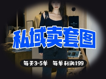 私域卖套图每天3-5单，每单利润99-云享网创