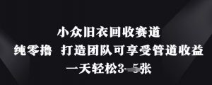 小众旧衣回收赛道，纯零撸 打造团队可享受管道收益，一天轻松3张-云享网创