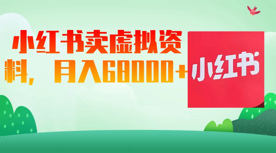 小红书虚拟资料，月入68000（已证实）-云享网创