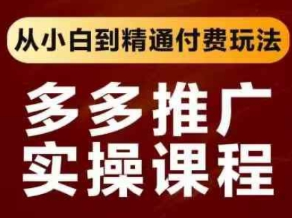 拼多多推广实操课程，从小白到精通付费玩法-云享网创