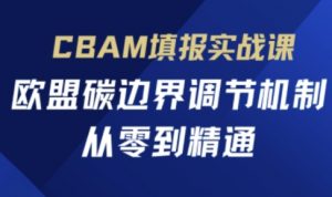 CBAM填报实战课，欧盟碳边界调节机制，从零到精通-云享网创