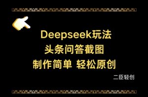 Deepseek头条问答截图，制作简单，轻松原创-云享网创