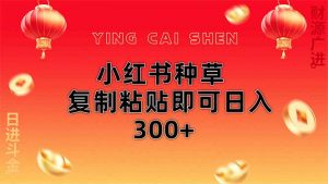 小红书种草无脑操作复制粘贴即可日入300+-云享网创