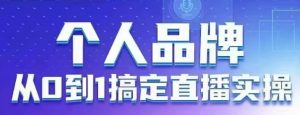 个人品牌：从0到1搞定直播实操，用直播为你的个人品牌赋能，六大实操板块，放大个人影响力-云享网创
