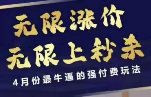 4月12号拼多多线上课，无限涨价，无限上秒杀，4月份最牛逼的强付费玩法-云享网创