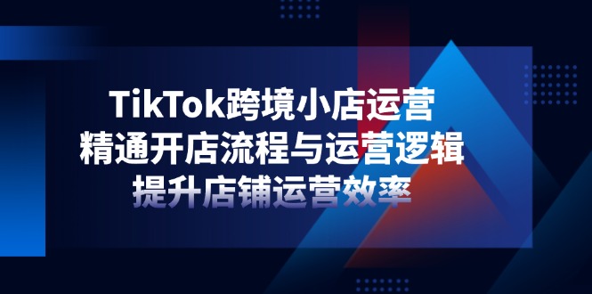 TikTok跨境小店运营，精通开店流程与运营逻辑，提升店铺运营效率-云享网创