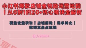 别再乱投流了！小红书店铺精细化运营让爆款笔记自己涨粉的底层逻辑​，日入1k-云享网创