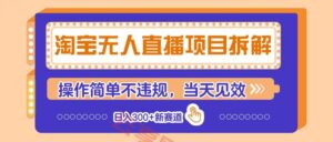 淘宝无人直播项目拆解,操作简单不违规,当天见效 日入300+新赛道-云享网创