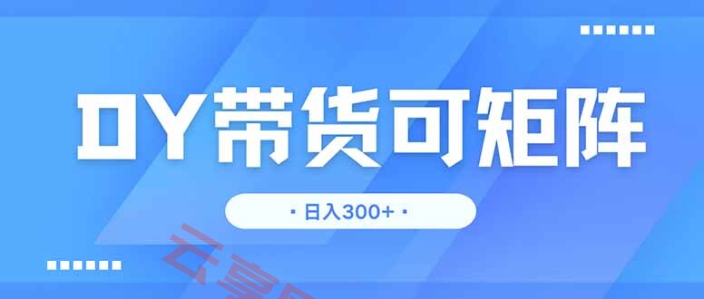 DY带货，日入300＋矩阵无上限-云享网创
