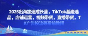 2025出海加速成长营，TikTok基建选品，店铺运营，视频带货，直播带货，TK广告投流等系统教程-云享网创