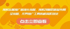 淘系运营推广标准化流程，​淘系改版后新品布局全流程，无界推广工具拆解高阶玩法-云享网创