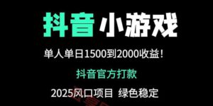 抖音官方小游戏2025全网最新玩法，暴利赚钱项目，单机日入2000+-云享网创