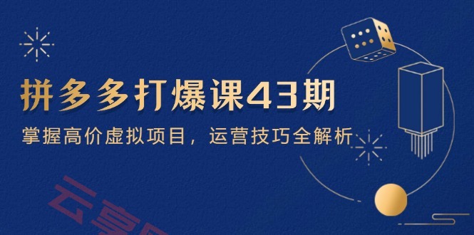 拼多多打爆课第 43 期，掌握高价虚拟项目，运营技巧全解析(15节-云享网创
