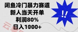 闲鱼冷门暴力赛道，新人当天开单，利润80%，日入1k+【揭秘】-云享网创