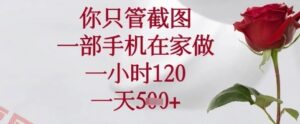 你只管截图，一部手机在家可以做，一小时120.一天5张+【揭秘】-云享网创