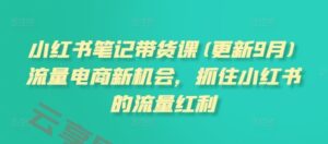 小红书笔记带货课(更新25年4月)流量电商新机会，抓住小红书的流量红利-云享网创