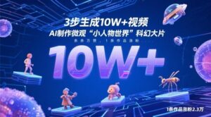 3步生成10W+视频，AI制作微观“小人物世界”科幻大片，条条万赞，1条作品涨粉2.3W-云享网创